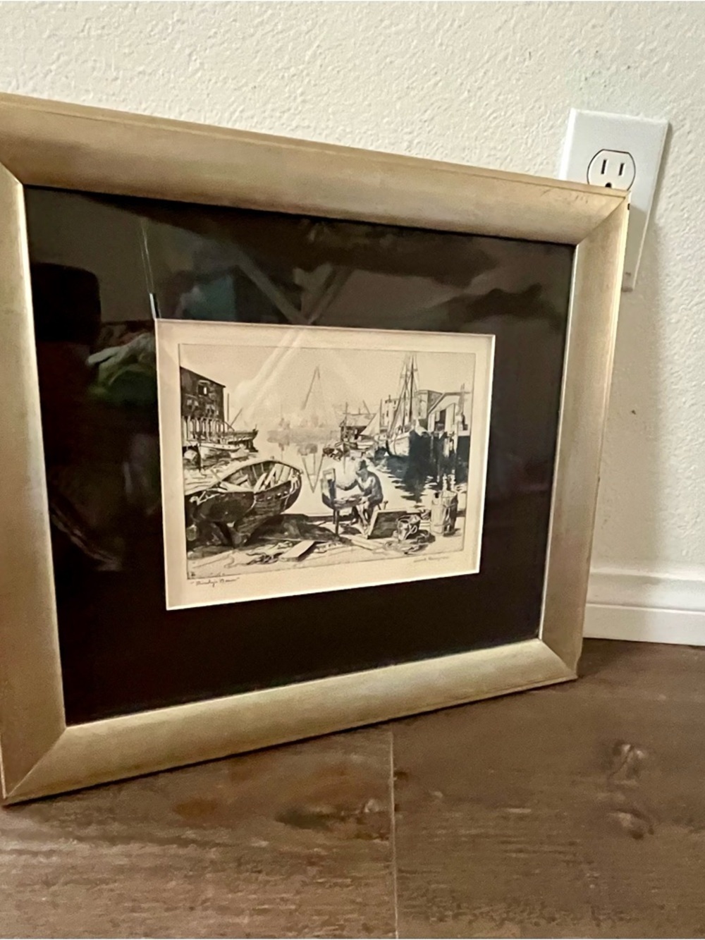Vintage Framed print  “ Purdy’s Basin”by American Artist Lionel Barrymore 14/16”